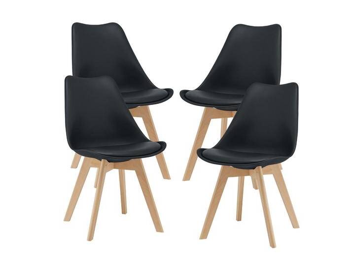 [en.casa] ESSZIMMERSTUHL-SET, Schwarz, Leder, 49x81x57 cm, Esszimmer, Stühle, Esszimmerstühle, Vierfußstühle von [en.casa]