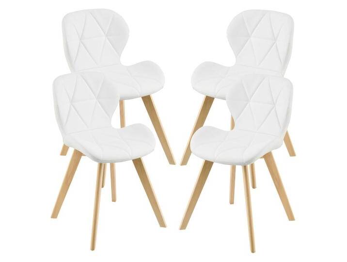 [en.casa] ESSZIMMERSTUHL-SET, Weiß, Leder, 47x78x52 cm, Esszimmer, Stühle, Esszimmerstühle, Vierfußstühle von [en.casa]