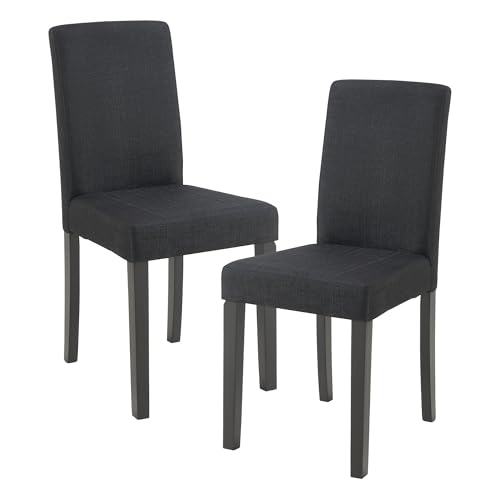 [en.casa] Esszimmerstühle Hamburg 2er Set Küchenstühle Textil Polsterstuhl 89 x 43 x 54 cm Holzbeine Schwarz von [en.casa]
