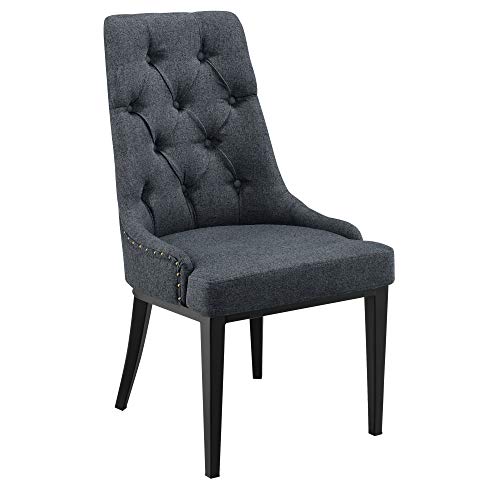 [en.casa] Esszimmerstühle im Set Chester Küchenstühle Essstühle gepolstert Esszimmerstuhl Metallbeine Küchenstuhl Polsterstuhl mit Chesterfield Muster Dunkelgrau von [en.casa]