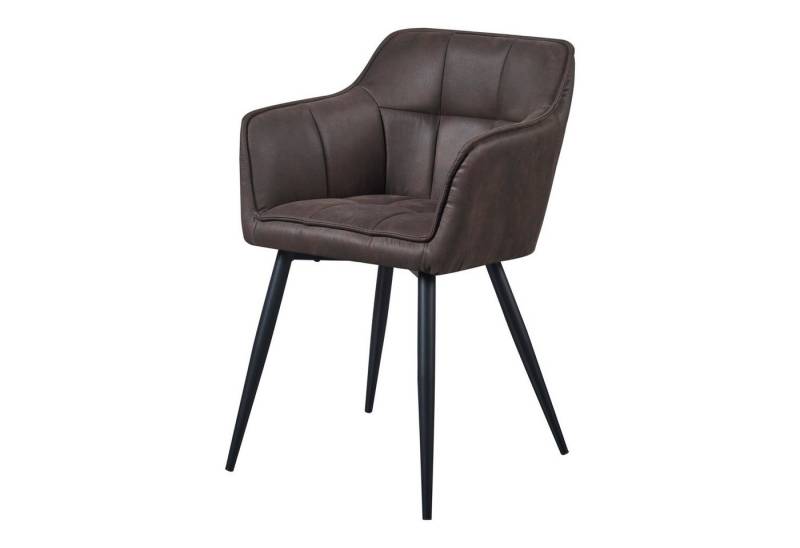 en.casa Esszimmerstuhl, »Birmingham« gepolstert 81x57x53 cm Dunkelbraun von en.casa