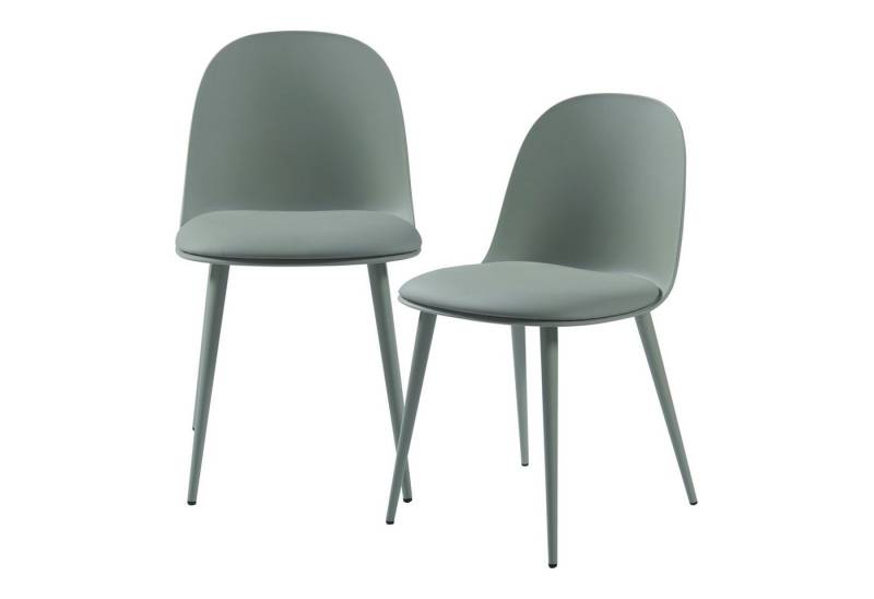 en.casa Esszimmerstuhl, »Kangasala« 2er Set gepolstert 81x45x52 cm Graugrün en.casa Esszimmerstuhl, »Kangasala« 2er Set gepolstert 81x45x52 cm Graugrün von en.casa