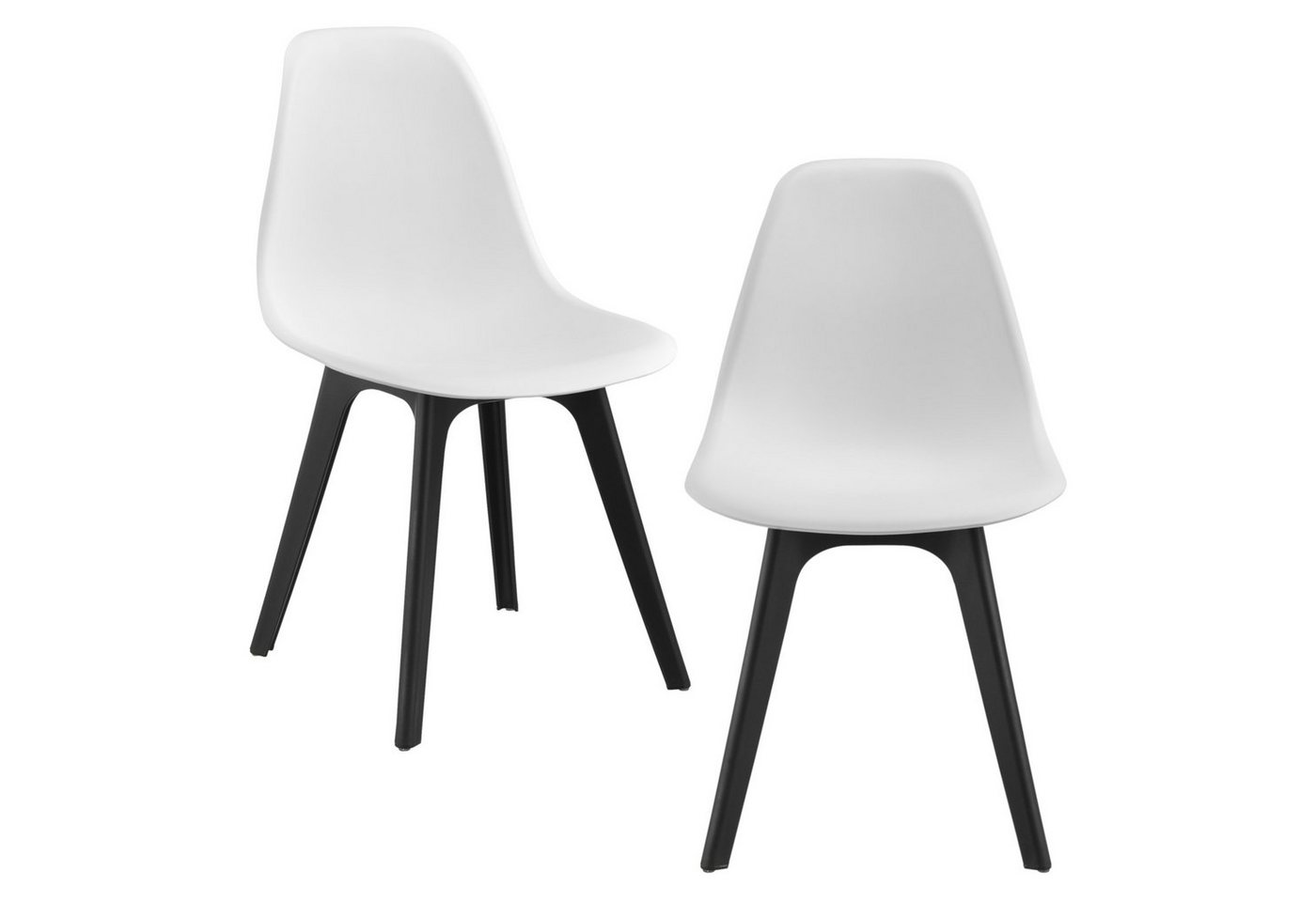 en.casa Esszimmerstuhl (2er Set), »Brevik« Kunststoff Weiß/Schwarz von en.casa