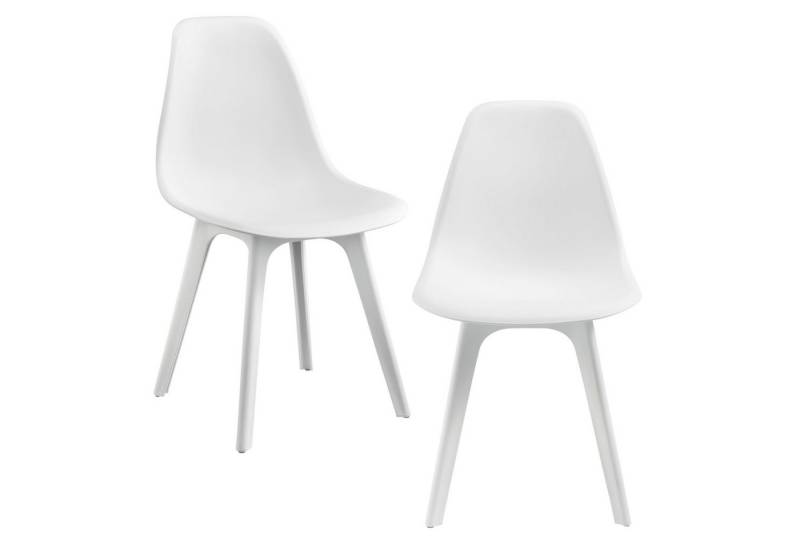en.casa Esszimmerstuhl (2er Set), »Brevik« Kunststoff Weiß von en.casa