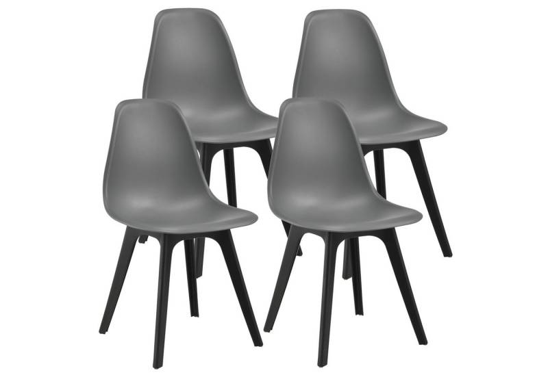 en.casa Esszimmerstuhl (4er Set), »Brevik« Kunststoff Grau/Schwarz von en.casa