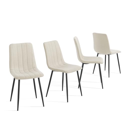 [en.casa] Esszimmerstuhl Elsern Esszimmerstühle 4er Set Küchenstühle 89 x 43 x 52 cm Beige von [en.casa]