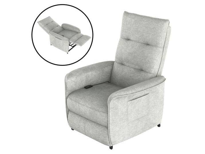 [en.casa] FERNSEHSESSEL, Hellgrau, 58x102x81 cm, Wohnzimmer, Sessel, Fernsehsessel von [en.casa]