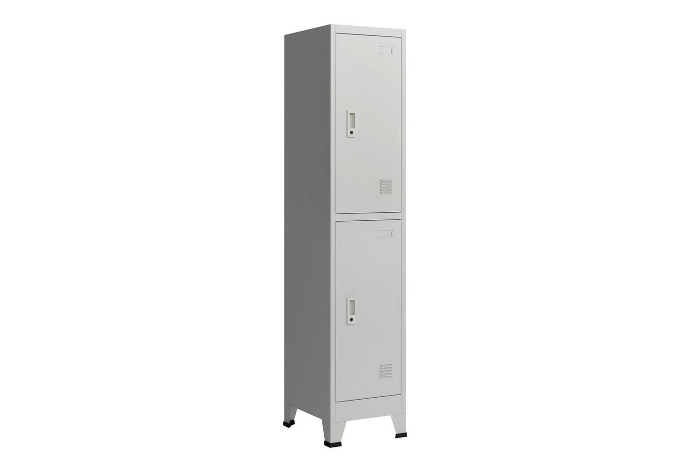 en.casa Fächerschrank »Joroinen« Schließfachschrank mit 2 Türen Stahl 180x38x45 cm Grau von en.casa