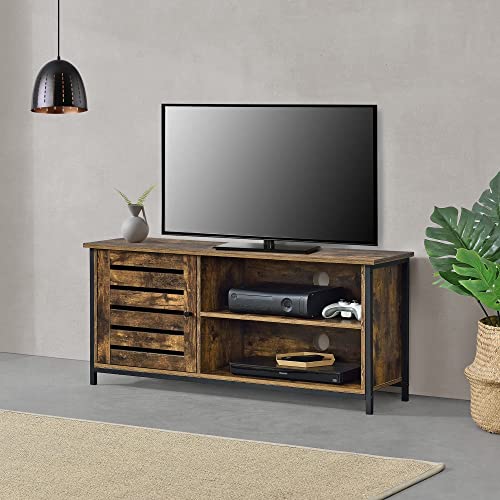 [en.casa] Fernsehtisch Engerdal 49 x 110 x 30 cm TV Lowboard mit Schrankfach und Ablagefläche Spanplatte Schwarz/Dunkler Holzton von [en.casa]