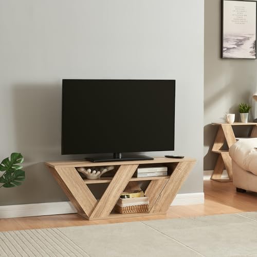 [en.casa] Fernsehtisch Nome TV-Lowboard TV-Tisch Sideboard TV-Ständer mit Ablagen Kommode Fernsehschrank 110x30x40cm Eicheoptik von [en.casa]