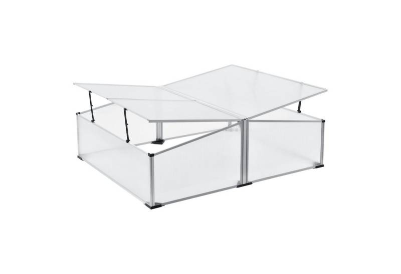 en.casa Frühbeet, »Mossel« Gewächshaus Doppeldach 120x100cm Aluminium von en.casa