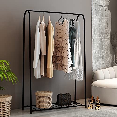 [en.casa] Garderobenständer Hvorslev Kleiderregal Jackenständer mit Einer Kleiderstange Kleiderständer aus Metall für Wohnzimmer und Schlafzimmer 144 x 89 x 32 von [en.casa]