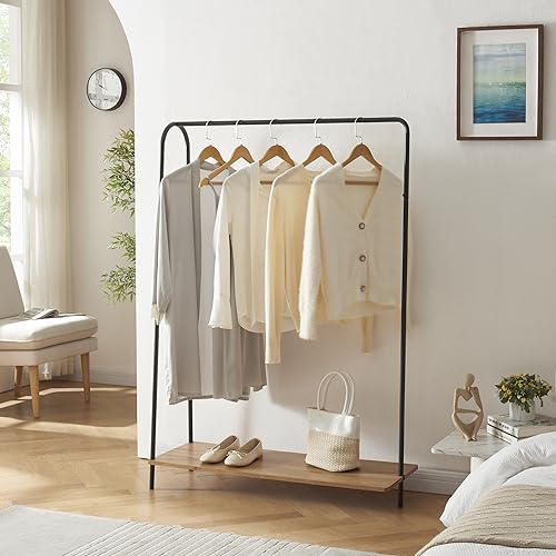 [en.casa] Garderobenständer Ørbæk Kleiderregal Jackenständer mit einer Kleiderstange 144 x 100 x 35 cm aus Metall und Spanplatte Kleiderständer für Wohnzimmer und Schlafzimmer von [en.casa]