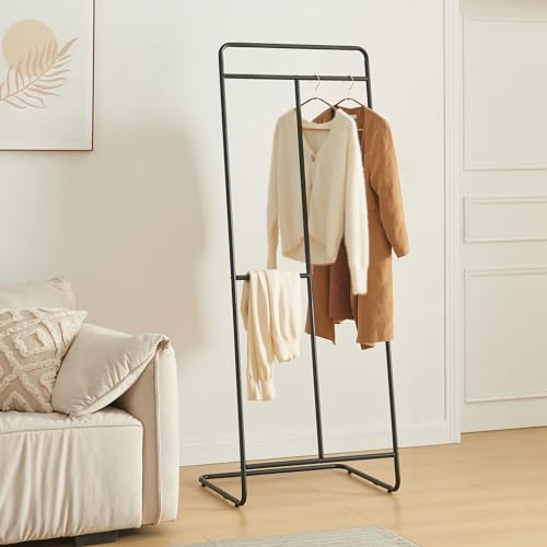 [en.casa] Garderobenständer Sandviken Kleiderständer Garderobe aus Metall Standgarderobe Kleiderstange 166 x 63 x 48cm freistehend Schwarz von [en.casa]