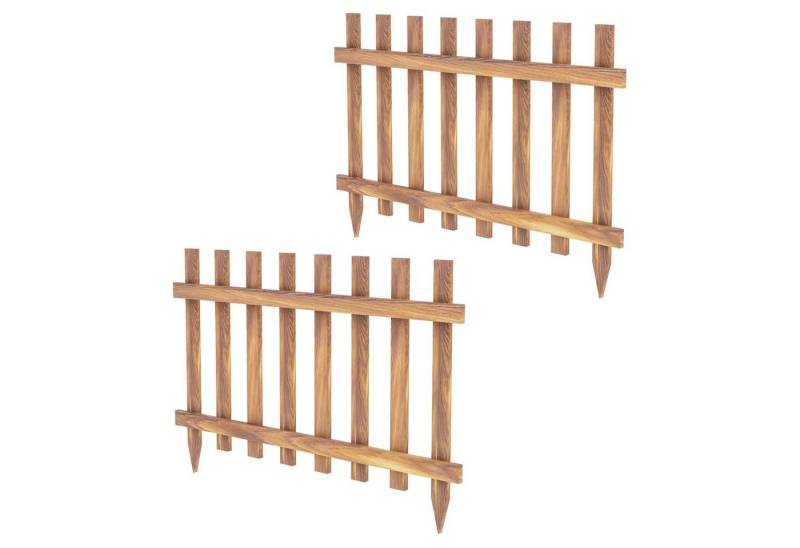 en.casa Gartenzaun, »Bindow« Deko-Zaun 2er Set Kiefernholz 100x75cm von en.casa
