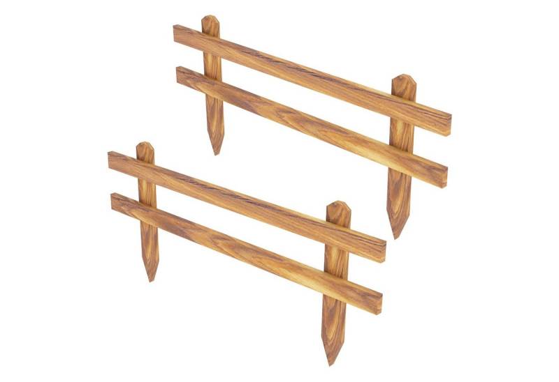 en.casa Gartenzaun, »Krölpa« Deko-Zaun 2er Set Kiefernholz 100x40cm von en.casa