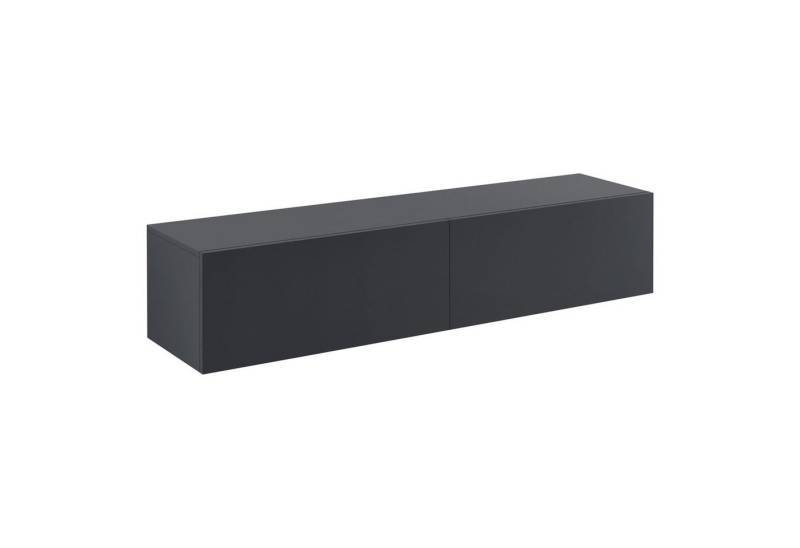 en.casa Hängeschrank »Evaton« TV Lowborad 140cm, 2 Ablagefächer, Dunkelgrau, matt von en.casa