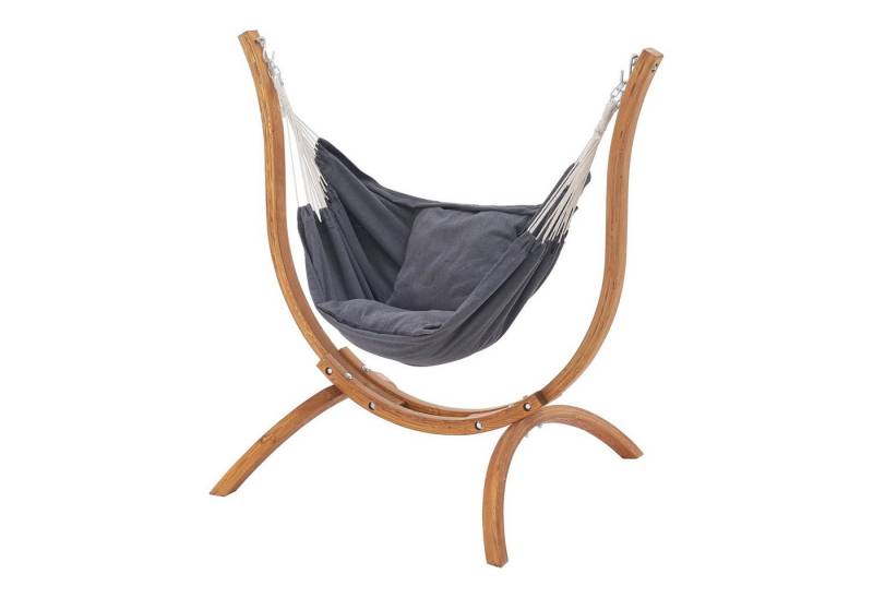 en.casa Hängesessel, Grevena Hängestuhl 155 x 106 x 143 cm mit 2 Kissen Dunkelgrau von en.casa