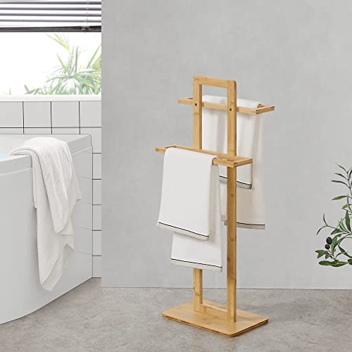 [en.casa] Handtuchständer Træna Handtuchhalter stehend Bambus Standhandtuchhalter Badezimmer Handtuchhalterung von [en.casa]