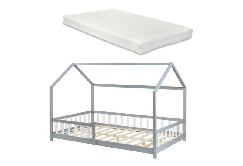 en.casa Hausbett, »Hesel« Montessori Bett Kiefernholz Grau 140 x 200 cm en.casa Hausbett, »Hesel« Montessori Bett Kiefernholz Grau 140 x 200 cm von en.casa