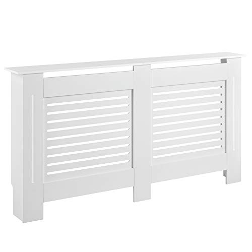 [en.casa] Heizkörperverkleidung 172x19x82cm Heizungsabdeckung mit Ablage Heizkörper Hülle Weiß von [en.casa]