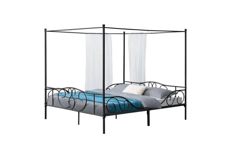 en.casa Himmelbett, »Finström« Metallbett Doppelbett 180x200cm Schwarz en.casa Himmelbett, »Finström« Metallbett Doppelbett 180x200cm Schwarz von en.casa