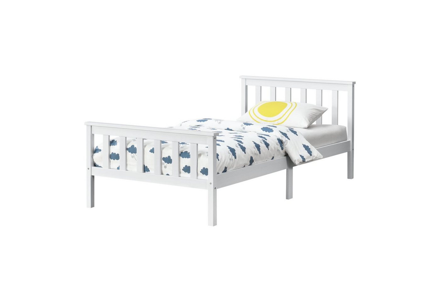 en.casa Holzbett, »Breda« Einzelbett Jugendbett mit Lattenrost 100x200 cm Weiß en.casa Holzbett, »Breda« Einzelbett Jugendbett mit Lattenrost 100x200 cm Weiß von en.casa