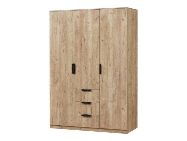 [en.casa] KLEIDERSCHRANK, Eiche, 3 Schubladen, 120x176x52 cm, Schlafzimmer, Kleiderschränke von [en.casa]