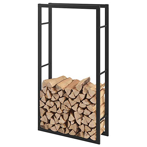 [en.casa] Kaminholzregal 80x150x25cm Brennholzregal Feuerholzregal Holzhalter von [en.casa]