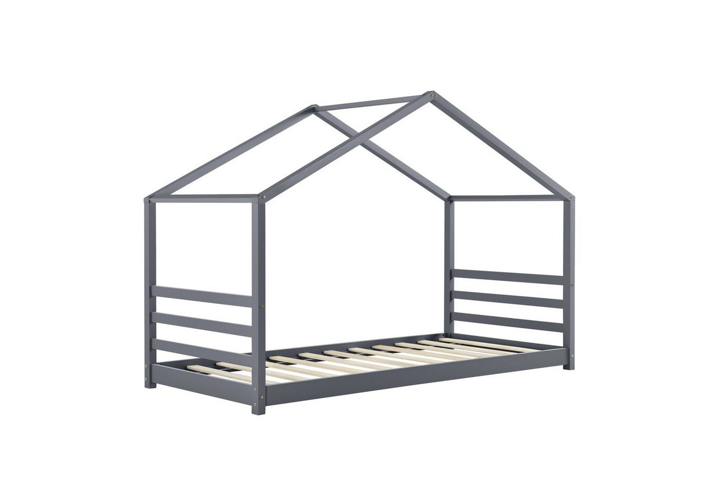 en.casa Kinderbett, »Vardø« Hausbett Jugendbett 90x200cm Kiefernholz dunkelgrau en.casa Kinderbett, »Vardø« Hausbett Jugendbett 90x200cm Kiefernholz dunkelgrau von en.casa