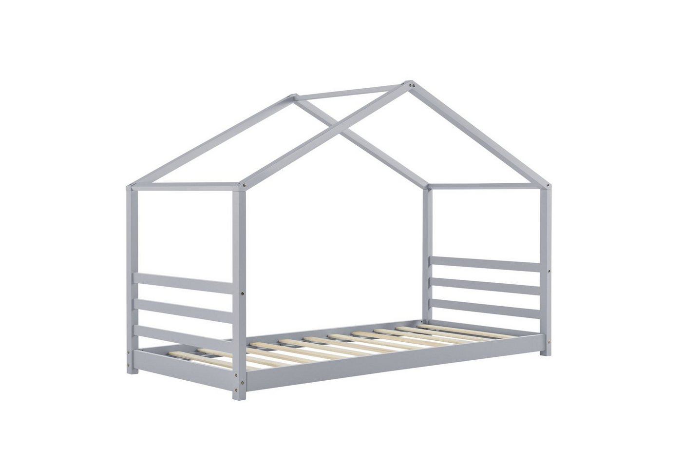 en.casa Kinderbett, »Vardø« Hausbett Jugendbett Kiefernholz 90x200cm Grau en.casa Kinderbett, »Vardø« Hausbett Jugendbett Kiefernholz 90x200cm Grau von en.casa