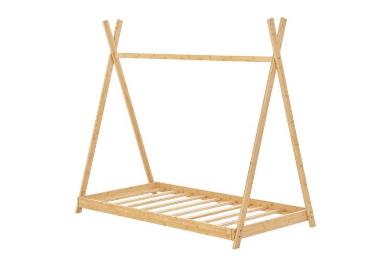 en.casa Kinderbett, »Vimpeli« Bambus ohne Matratze 70 x 140 cm von en.casa