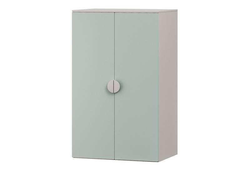 en.casa Kinderkleiderschrank »Sandnes« mit 2 Türen 123 x 60 x 40 cm Weiß/Mintgrün von en.casa