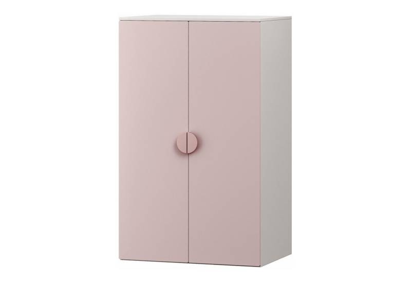 en.casa Kinderkleiderschrank »Sandnes« mit 2 Türen 123 x 60 x 40 cm Weiß/Rosa von en.casa