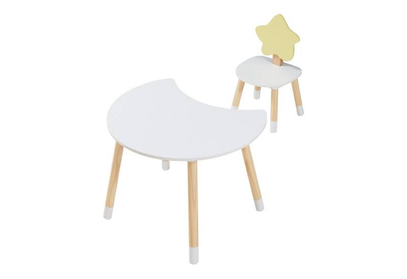 en.casa Kinderschreibtisch (Set, 2-St), mit Stuhl »Lallega« Kiefernholz + MDF Weiß von en.casa