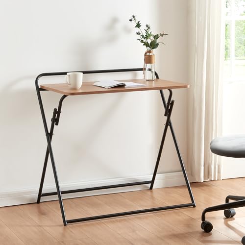 [en.casa] Klappbarer Schreibtisch Kvitsøy Laptoptisch Computertisch Bürotisch PC Tisch 85x50x80cm Kleiner Arbeitstisch Home Office Schwarz/Eiche von [en.casa]