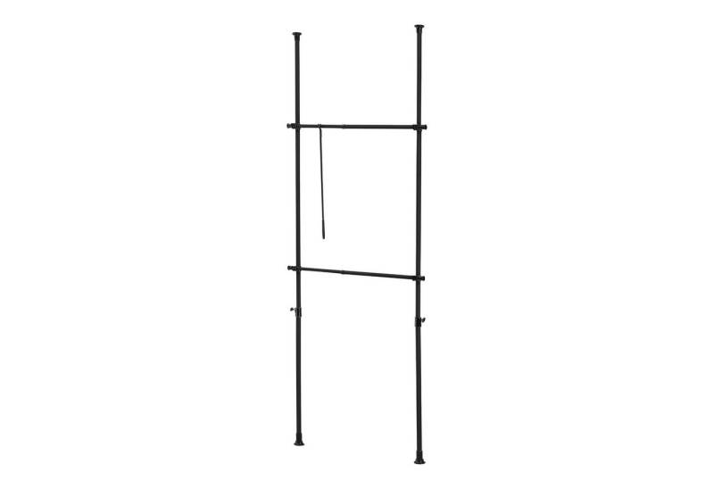en.casa Kleiderständer, »Kemi« Teleskopgarderobe mit 2 Garderobenstangen Stahl Schwarz von en.casa