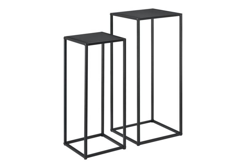 en.casa Beistelltisch, »Barbaricina« Metall 2er Set Säulentische Schwarz von en.casa