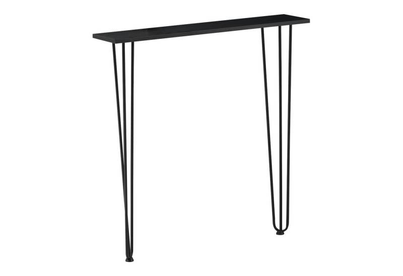 en.casa Konsolentisch, »Kokemäki« Flurregal mit Hairpinlegs 82x80x18 cm Schwarz von en.casa