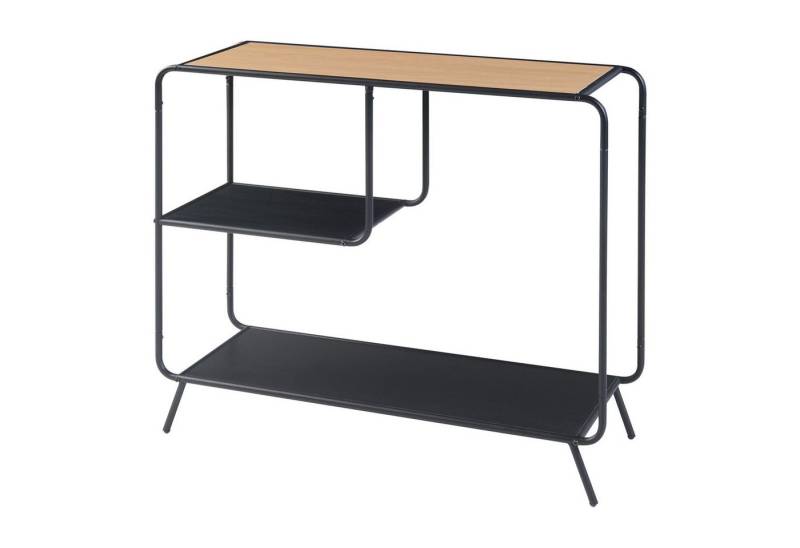 en.casa Konsolentisch, »Krødsherad« mit 3 Ablageflächen 83x102x36cm Schwarz/Eiche von en.casa