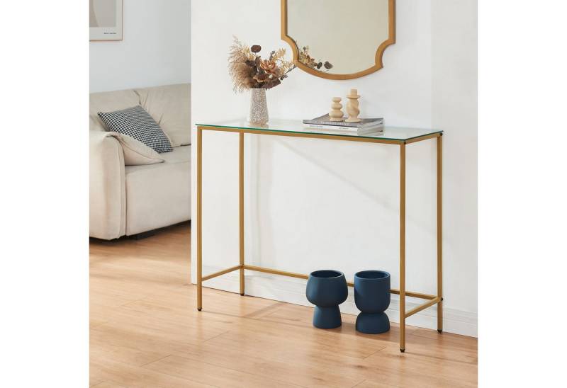 en.casa Konsolentisch, »Kronoby« Metall mit Glasplatte 100x30x80 cm Goldfarben / Klarglas en.casa Konsolentisch, »Kronoby« Metall mit Glasplatte 100x30x80 cm Goldfarben / Klarglas von en.casa