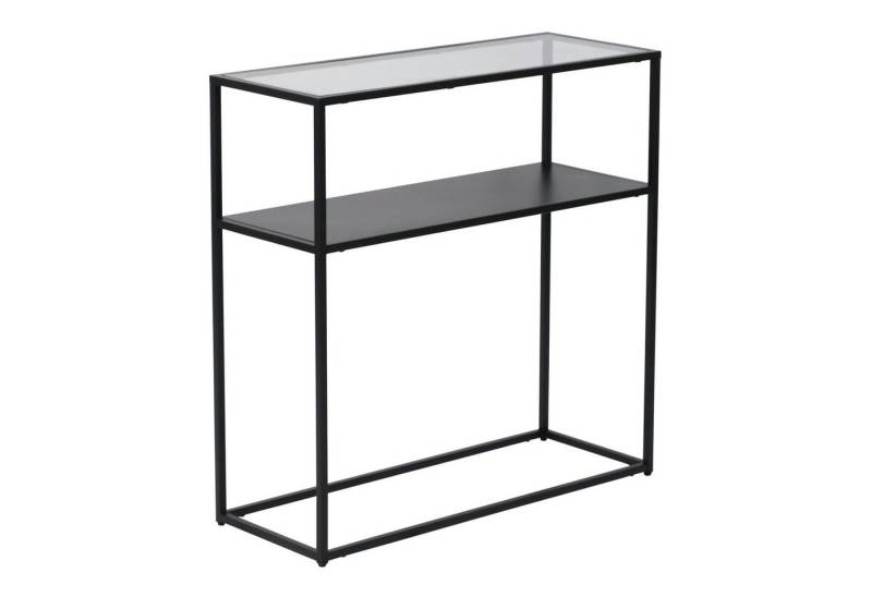 en.casa Konsolentisch, »Kuhmo« Flurtisch aus Glas 80x80x30 cm Schwarz von en.casa