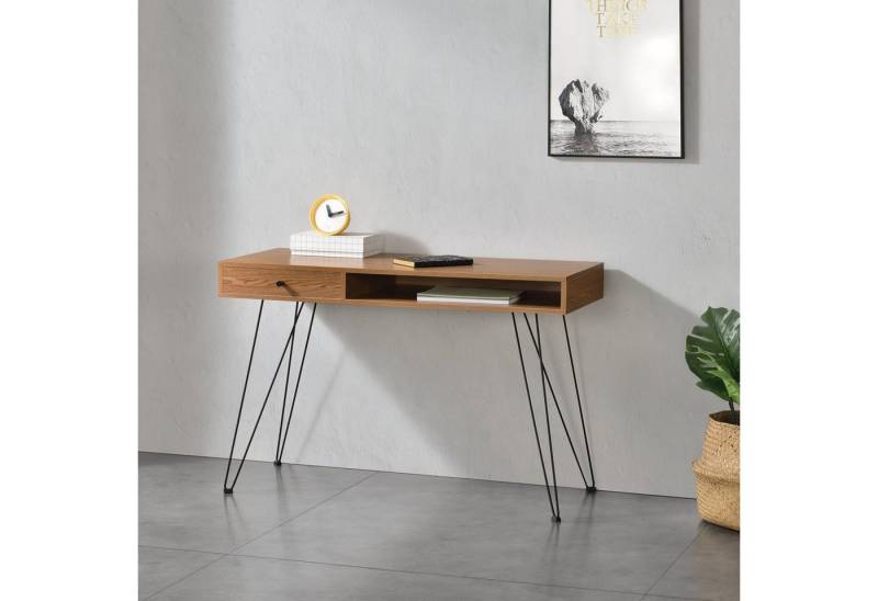 en.casa Konsolentisch, »Munkfors« Schreibtisch 75x115x48cm Highboard Hairpin Beine von en.casa