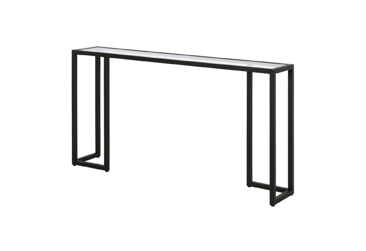 en.casa Konsolentisch, »Ouby« Stahl mit Glasplatte 120 x 25 x 73 cm Schwarz von en.casa