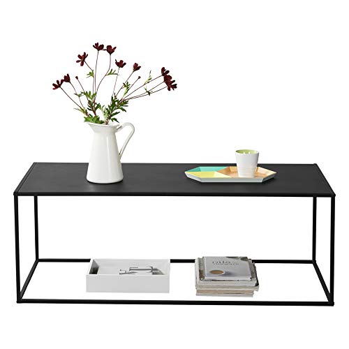 [en.casa] Beistelltisch Montolivet 40x110x50 cm Wohnzimmertisch Industrie-Design Metall Schwarz von [en.casa]