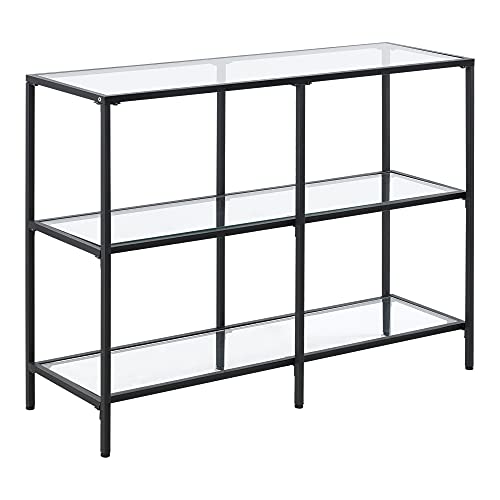 [en.casa] Konsolentisch Perstorp 100x30x73cm Flurtisch Sideboard Beistelltisch Tisch Stahlgestell Gehärtetes Glas Schwarz von [en.casa]