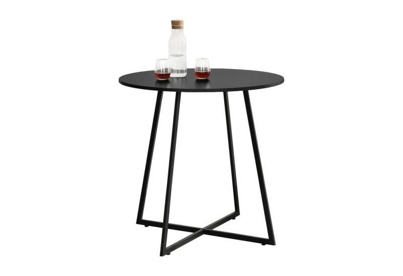 en.casa Küchentisch, »Vaggeryd« 78x80cm mit Metallgestell Schwarz von en.casa