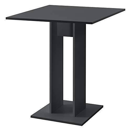 [en.casa] Küchentisch 'Lindesnes' Quadratisch 65 x 65 x 78 cm Säulentisch Esszimmertisch aus Spanplatte Speisetisch Tisch Dunkelgrau matt von [en.casa]
