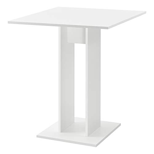[en.casa] Küchentisch 'Lindesnes' 65 x 65 x 78 cm Säulentisch Quadratisch Esszimmertisch aus Spanplatte Speisetisch Tisch Weiß matt von [en.casa]