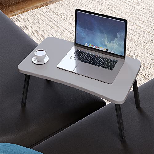 [en.casa] Laptoptisch Holbæk fürs Bett klappbar transportierbar Betttisch 24 x 59 x 35 cm Notebooktisch Frühstückstablett Grau von [en.casa]